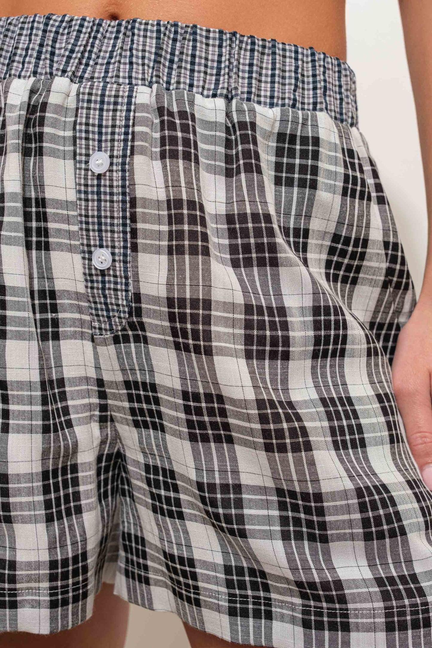 MIXED PLAID BOXER SHORTS