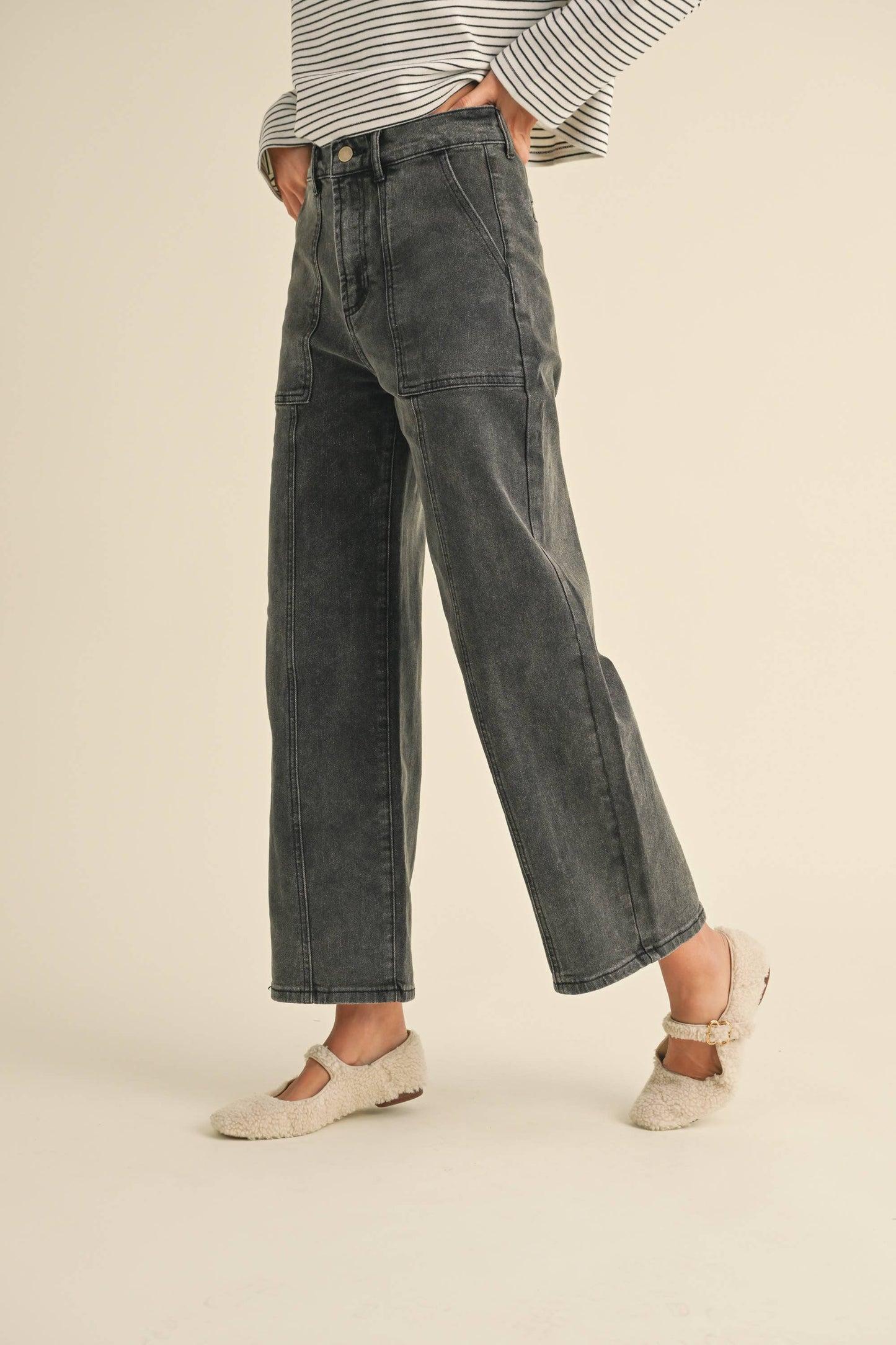 PANELED STRETCH PANTS