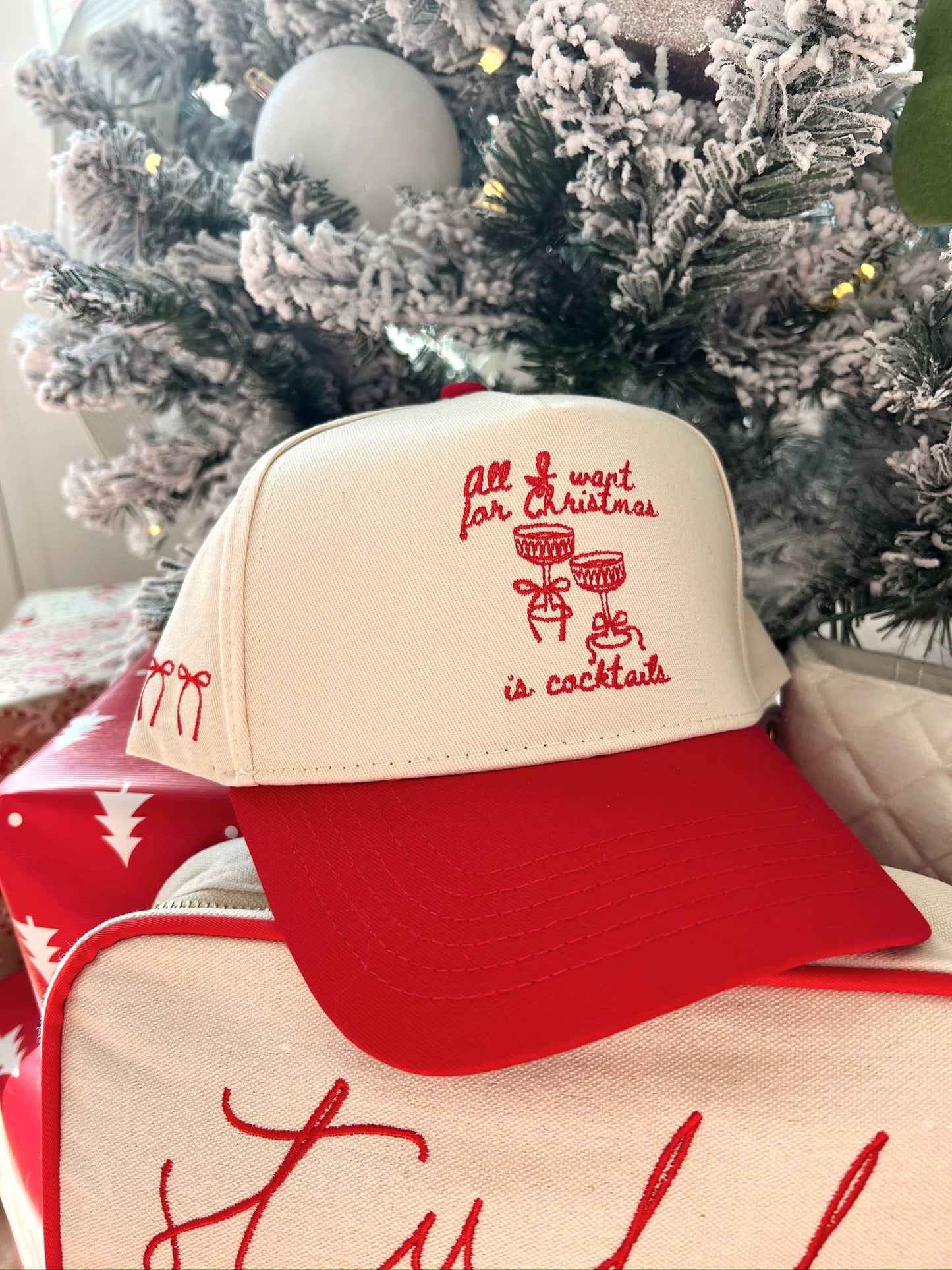 All I Want for Christmas is Cocktails - Red Vintage Trucker