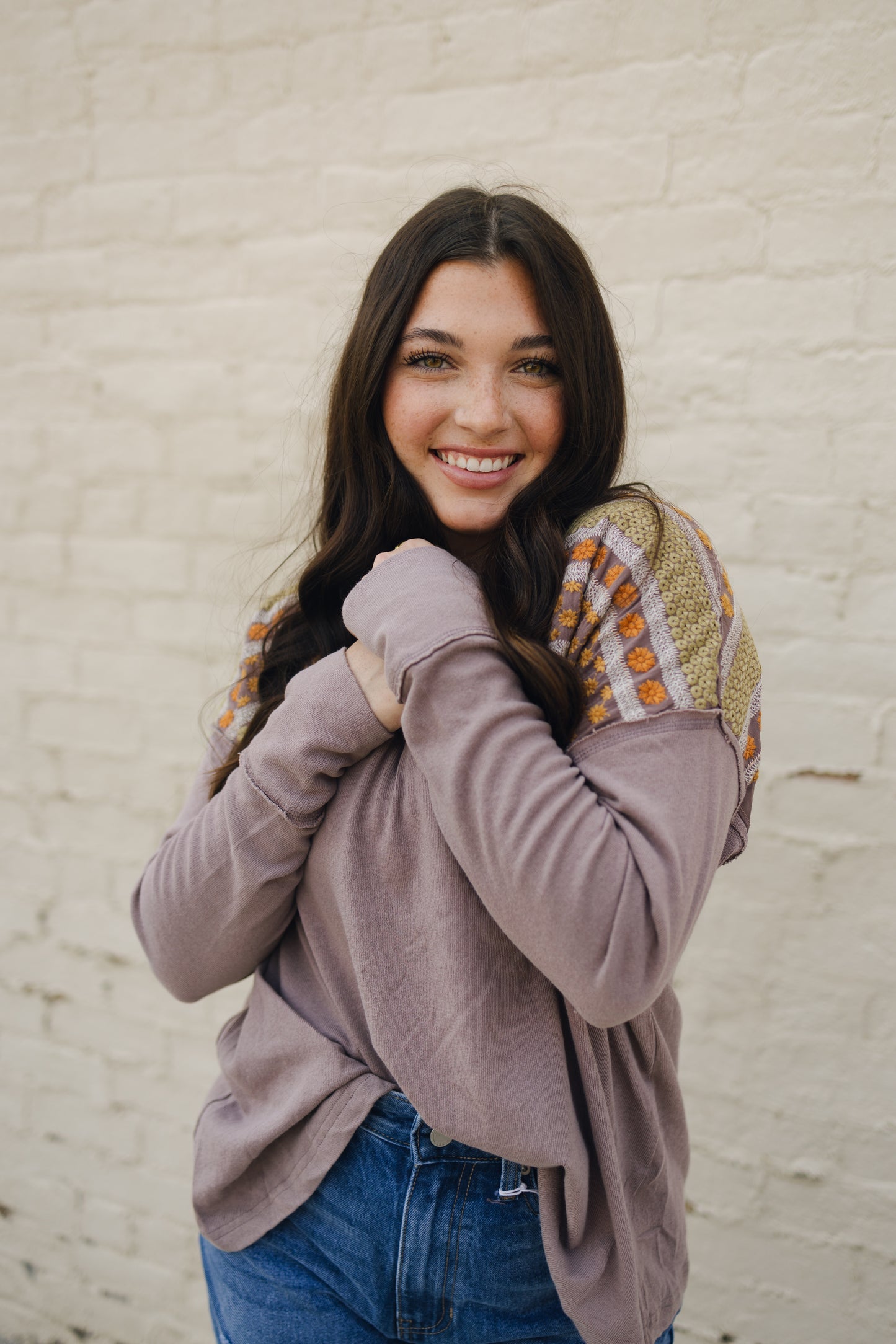 Embroidered Knit Top