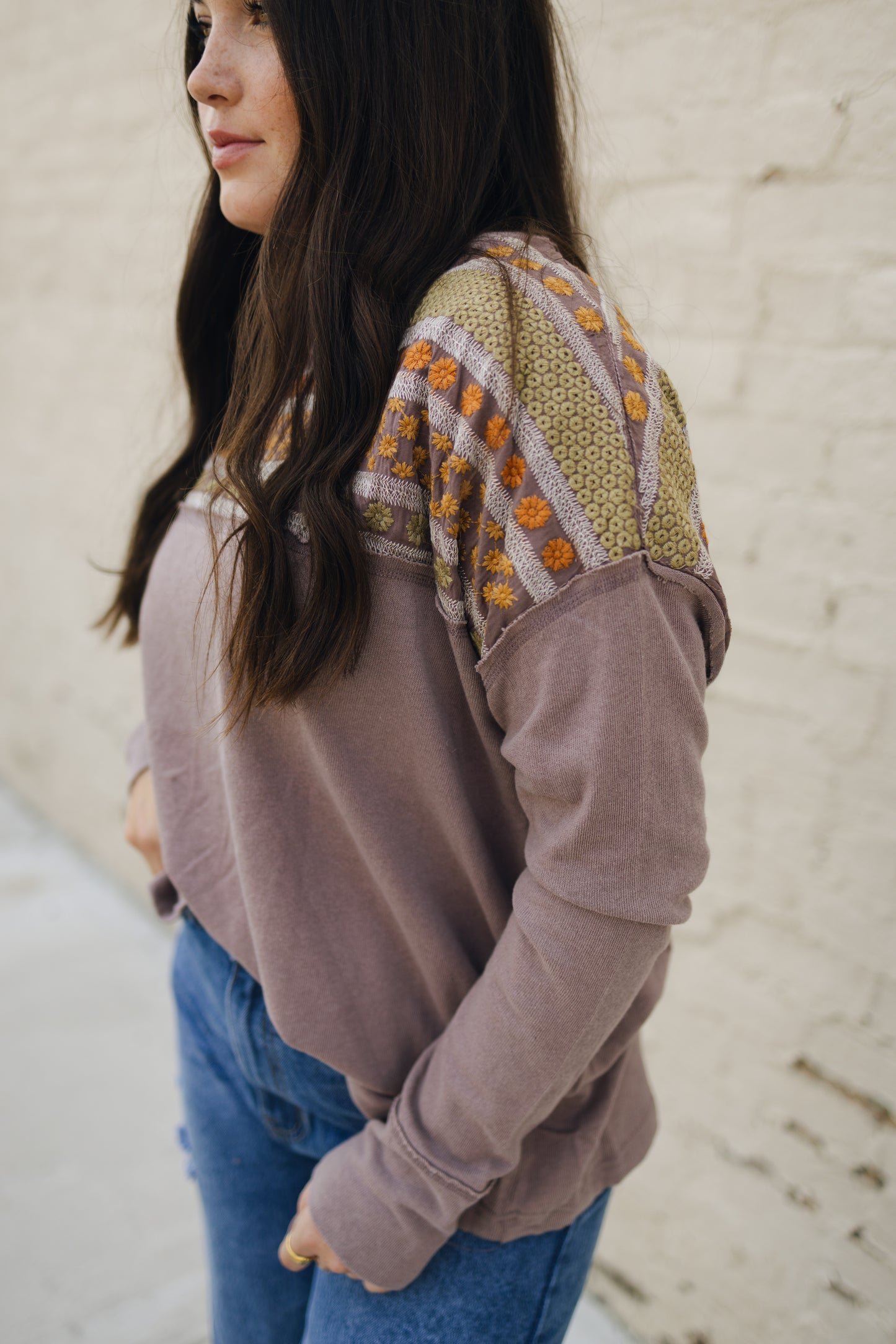 Embroidered Knit Top