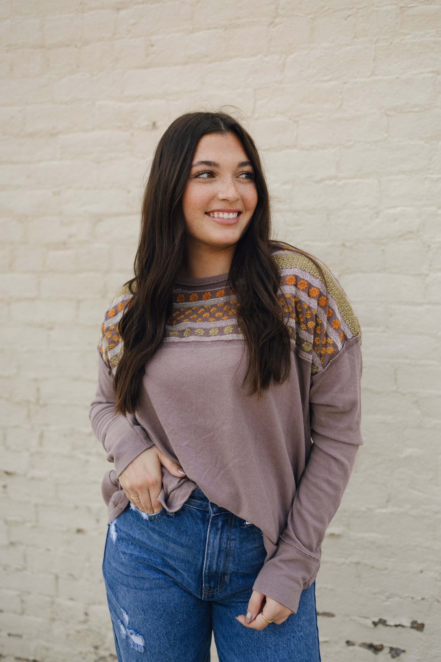 Embroidered Knit Top
