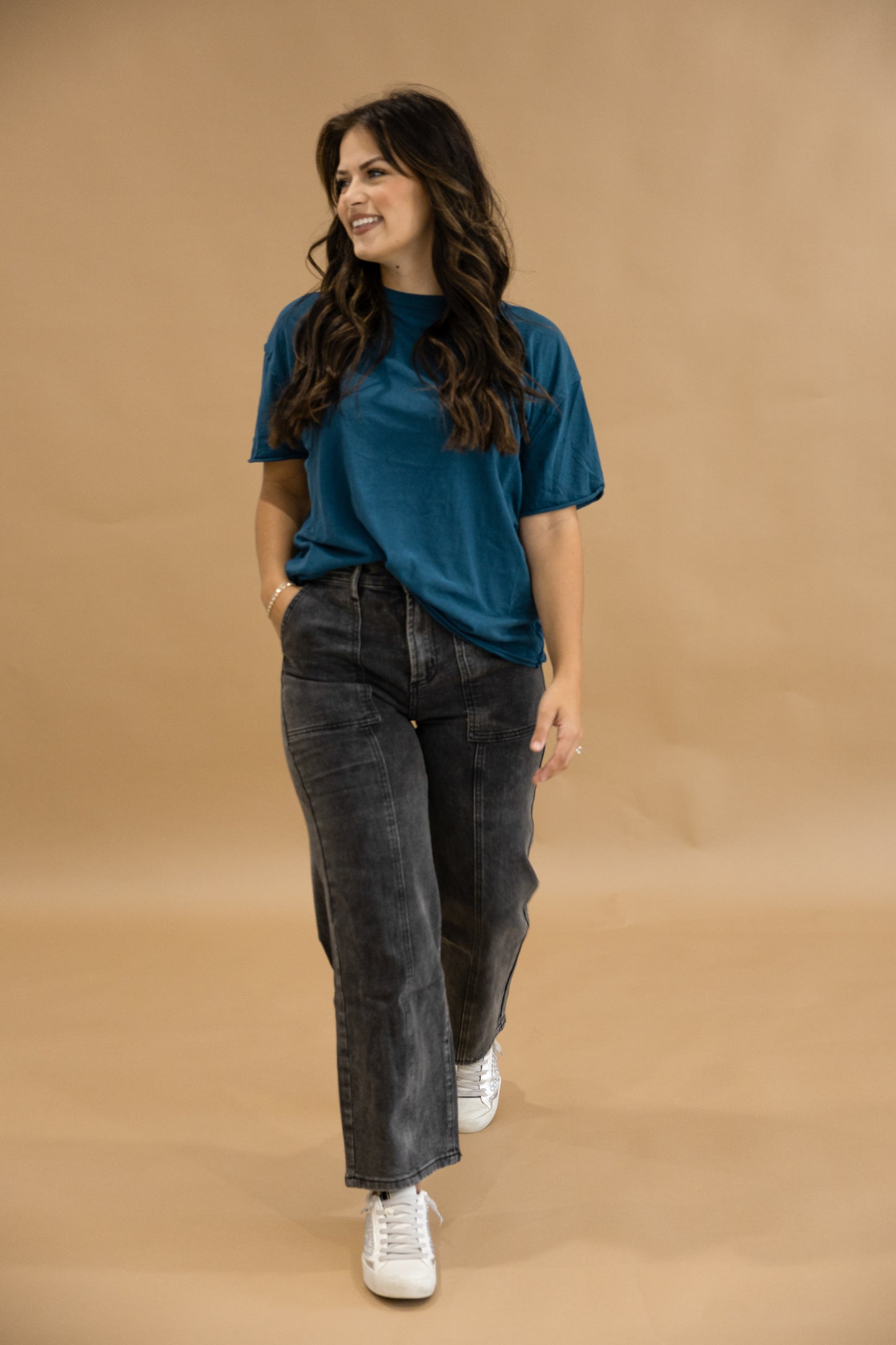 PANELED STRETCH PANTS