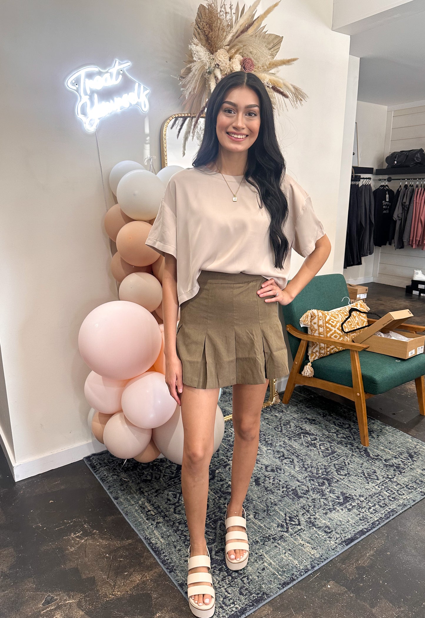 Willow Pleated Mini Skirt