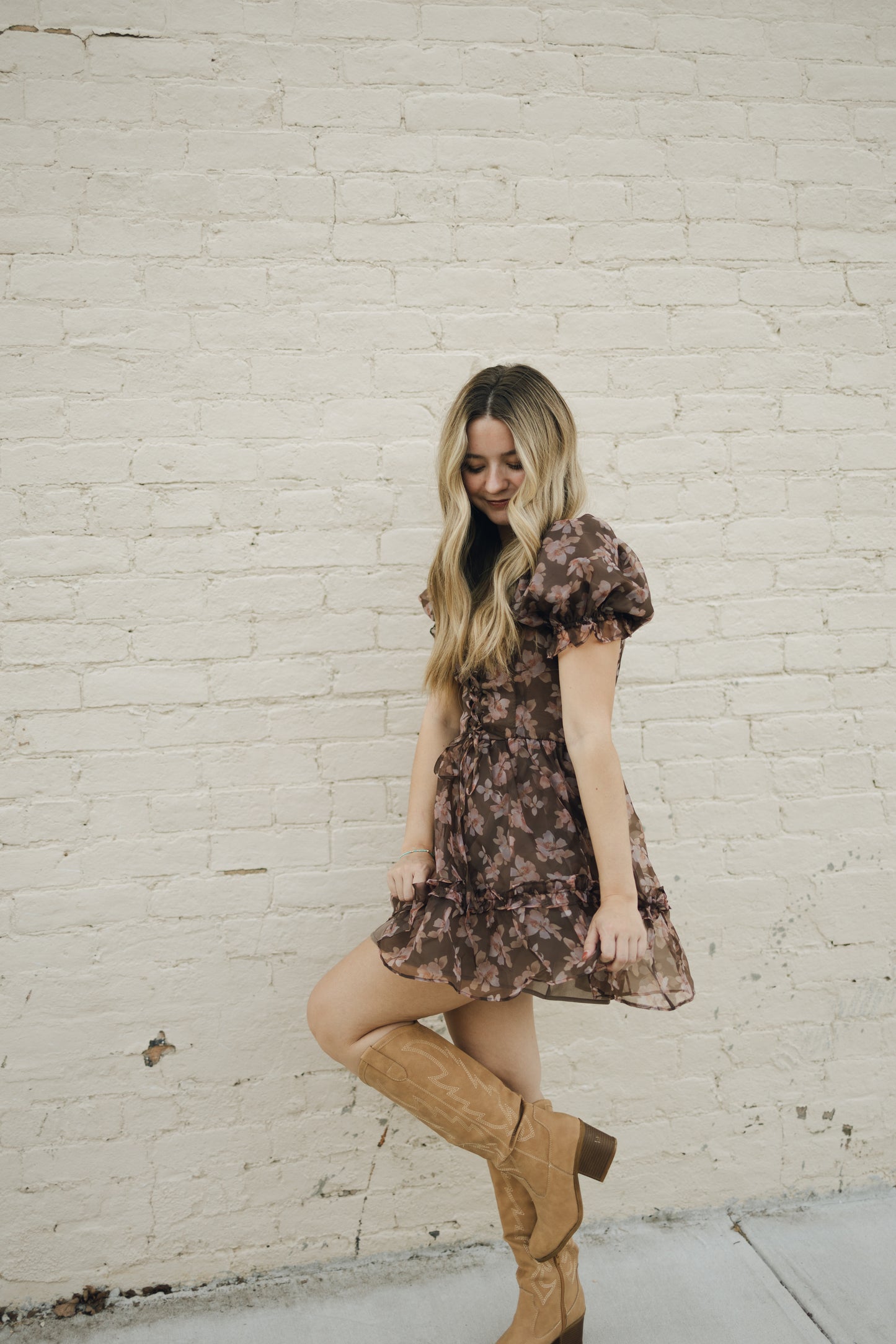 FLORAL A LINE MINI DRESS