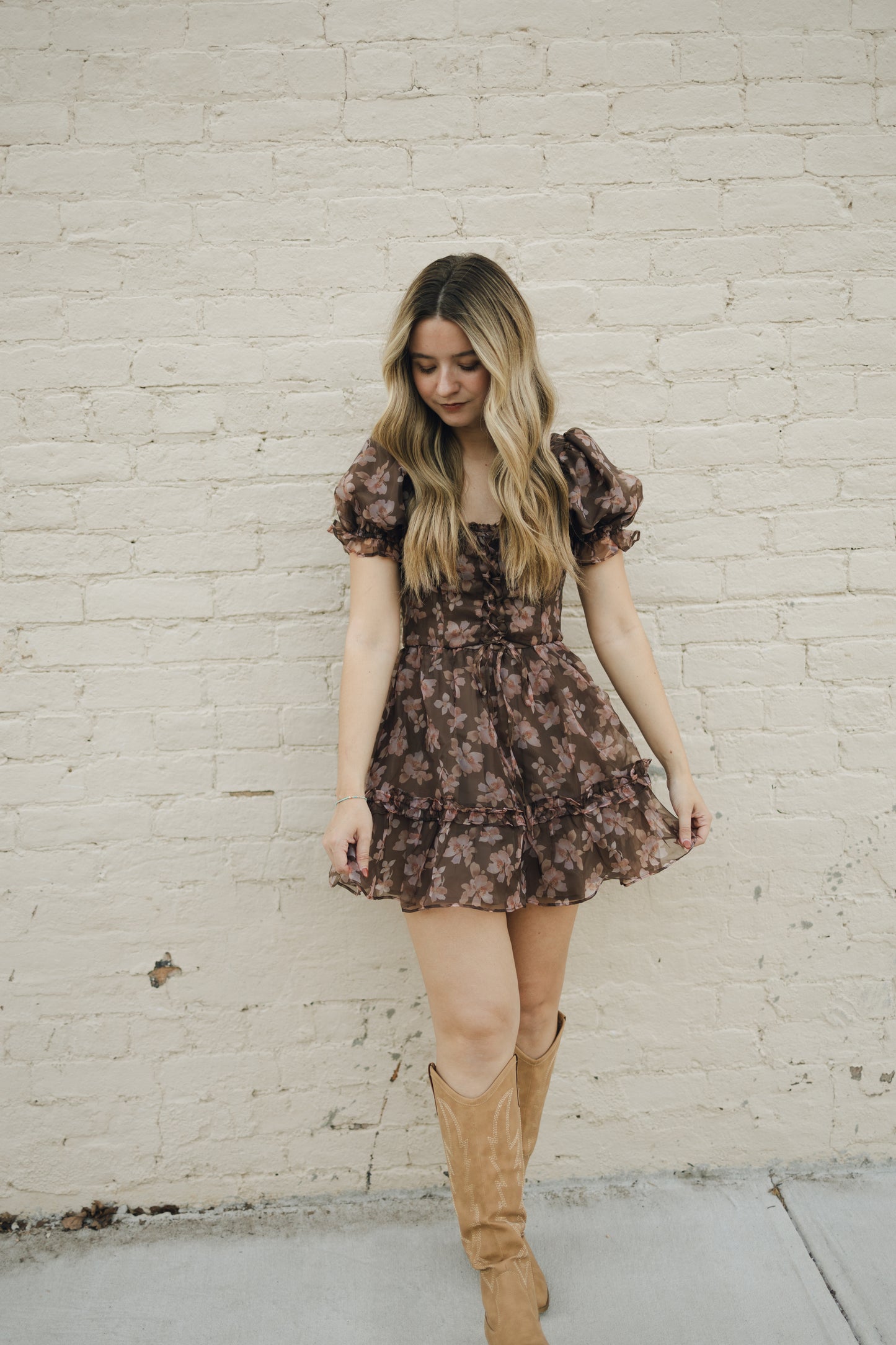 FLORAL A LINE MINI DRESS