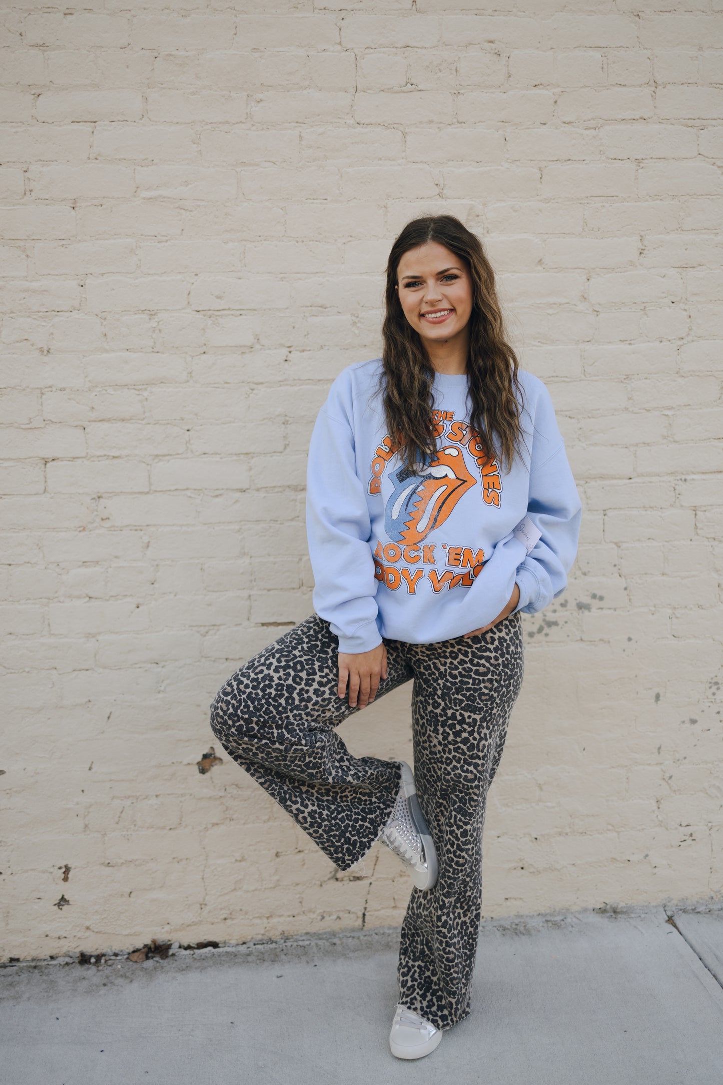 Rolling Stones Rock Em TN Lady Vols Blue Thrifted Sweatshirt
