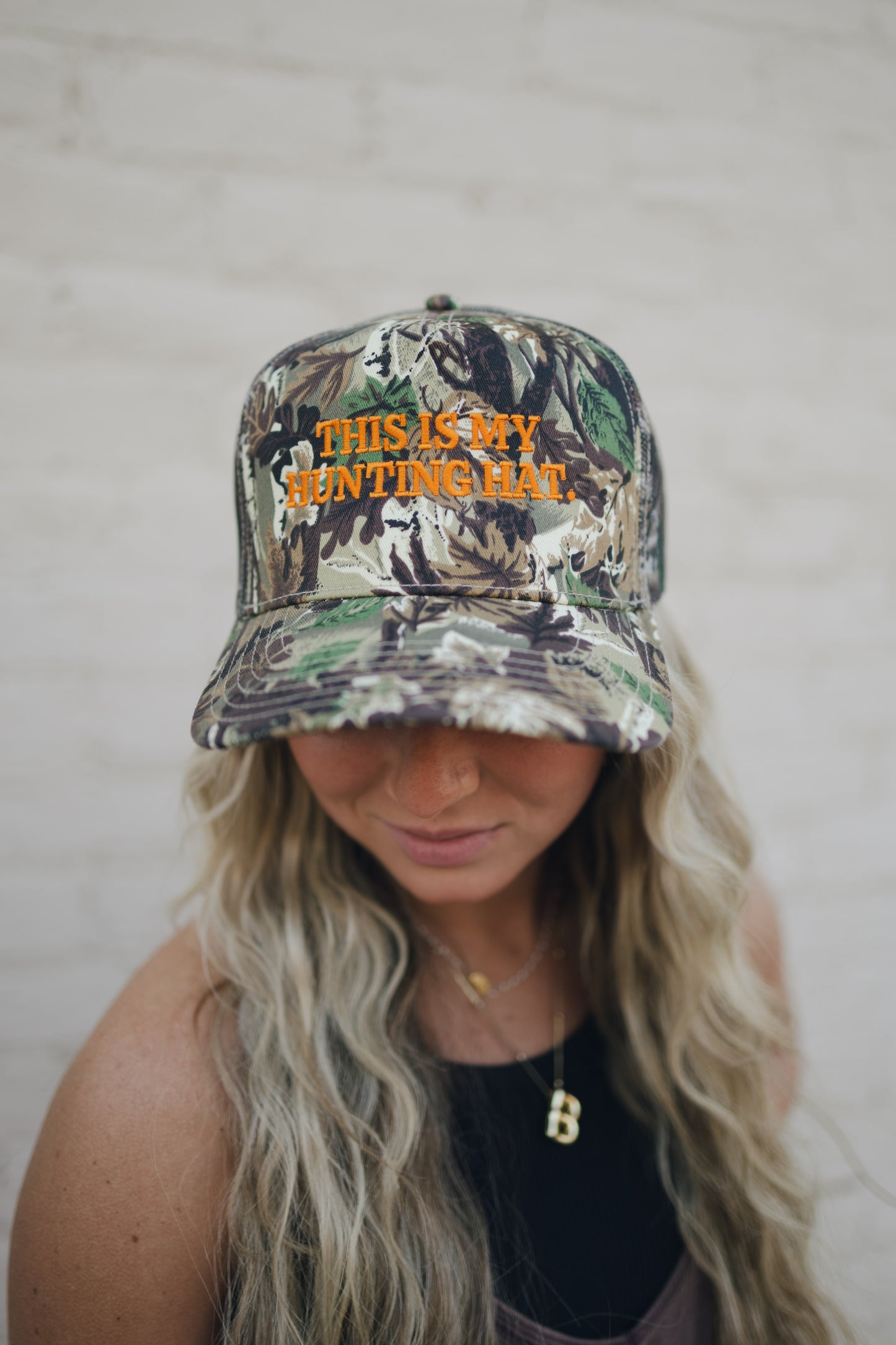 This Is My Hunting Hat - Camo Vintage Trucker