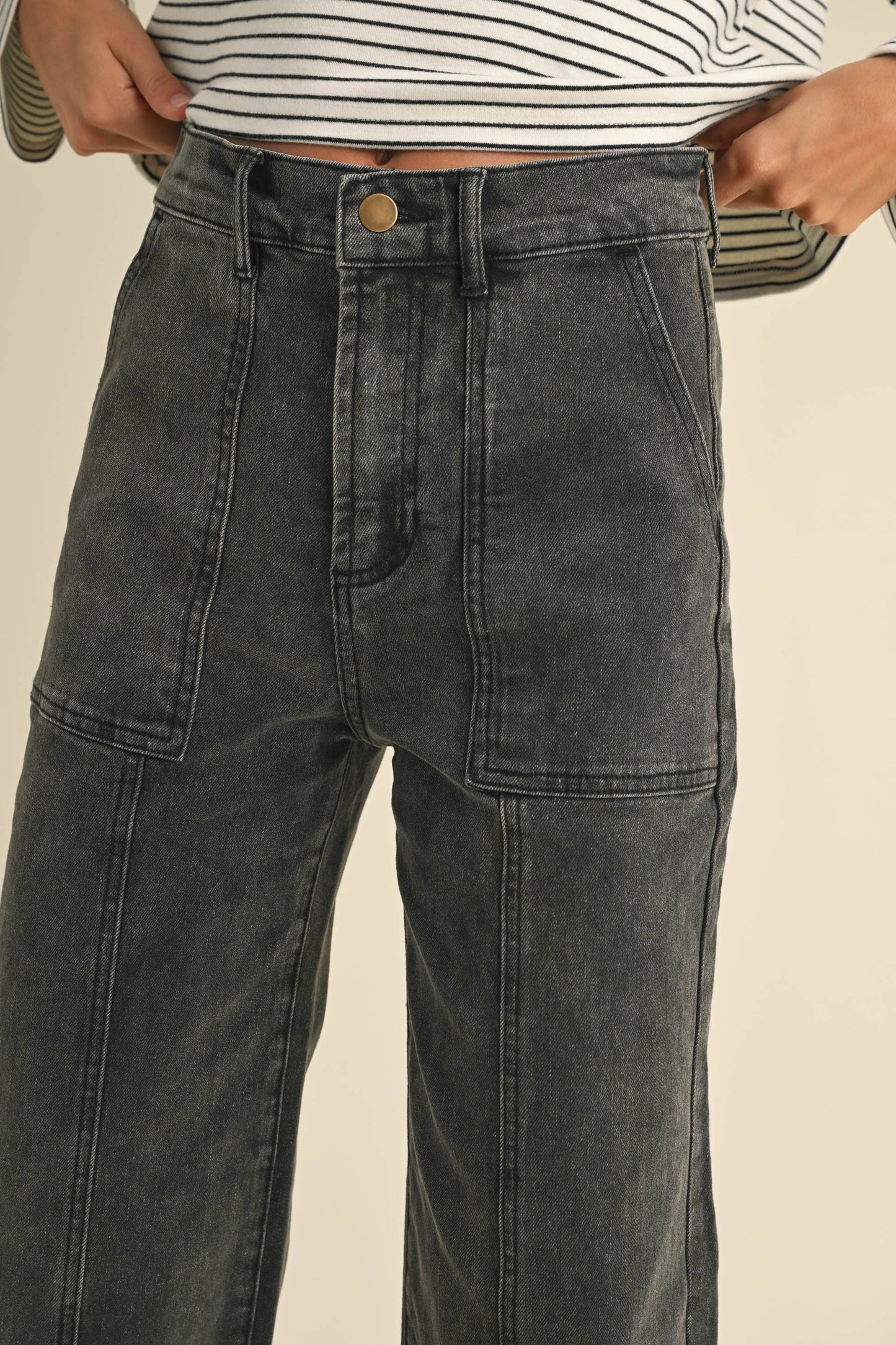 PANELED STRETCH PANTS