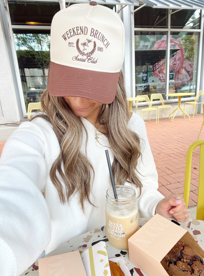 Weekend Brunch Club - Brown Vintage Trucker Hat