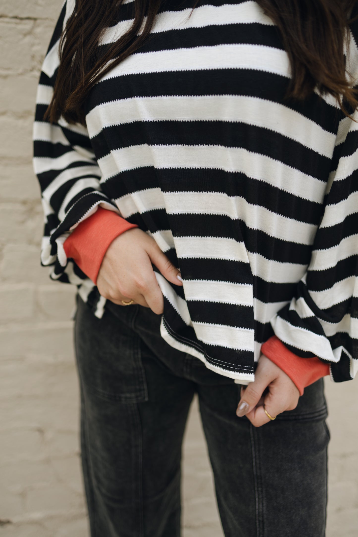 School Girl Striped Sweatshirt