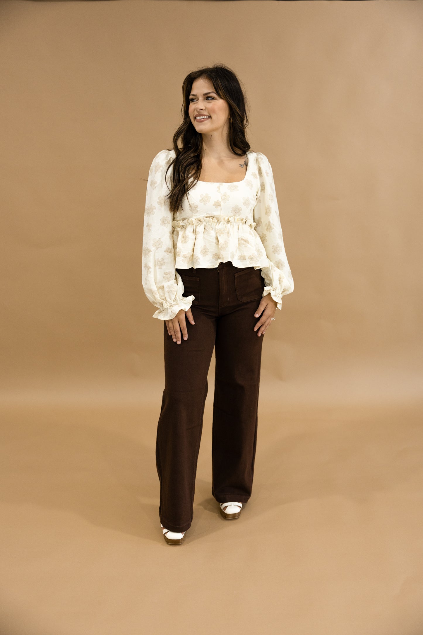 Mini Patch Pocket Flare Jeans