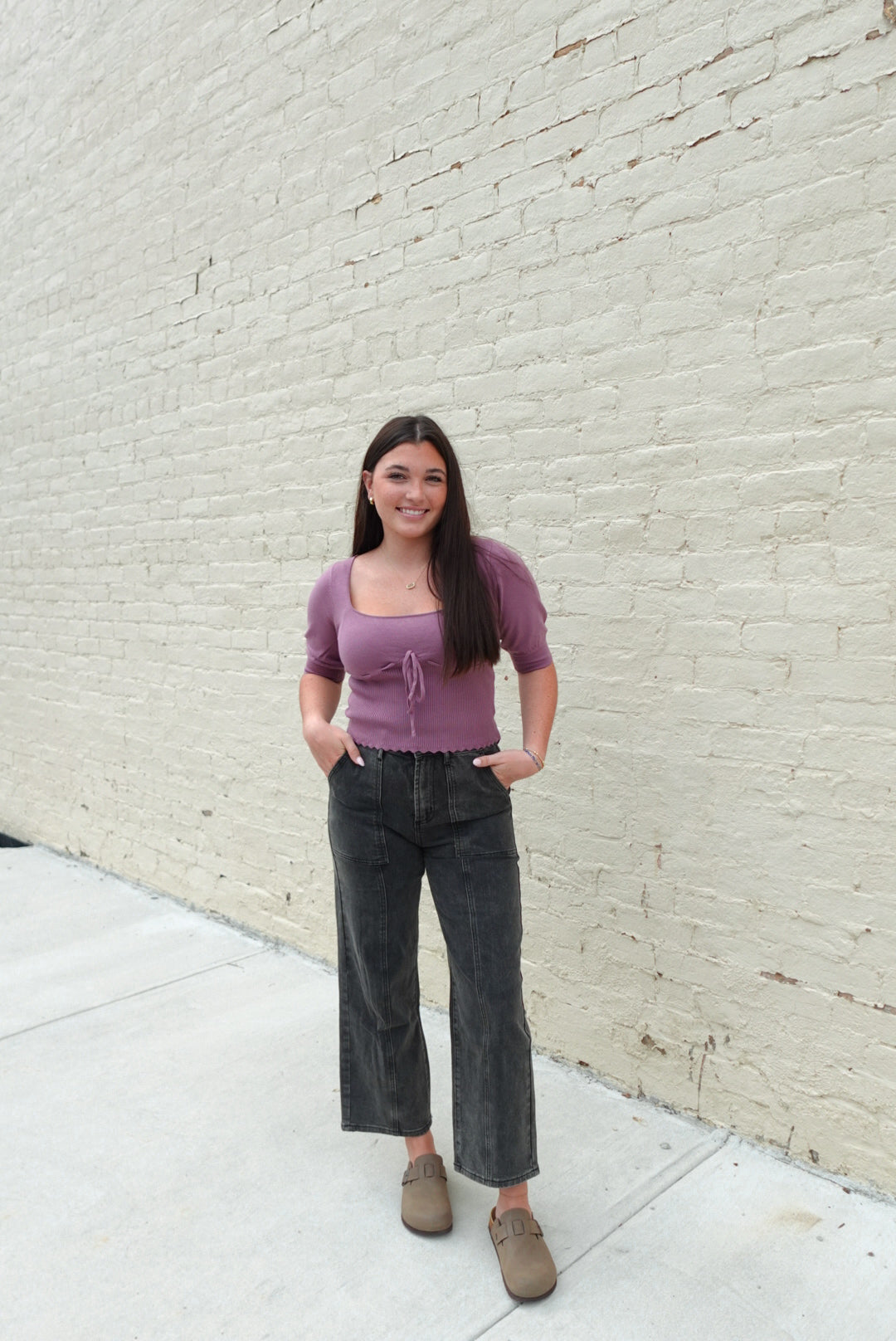 Tilly Bow Tie Ribbed Knit Top