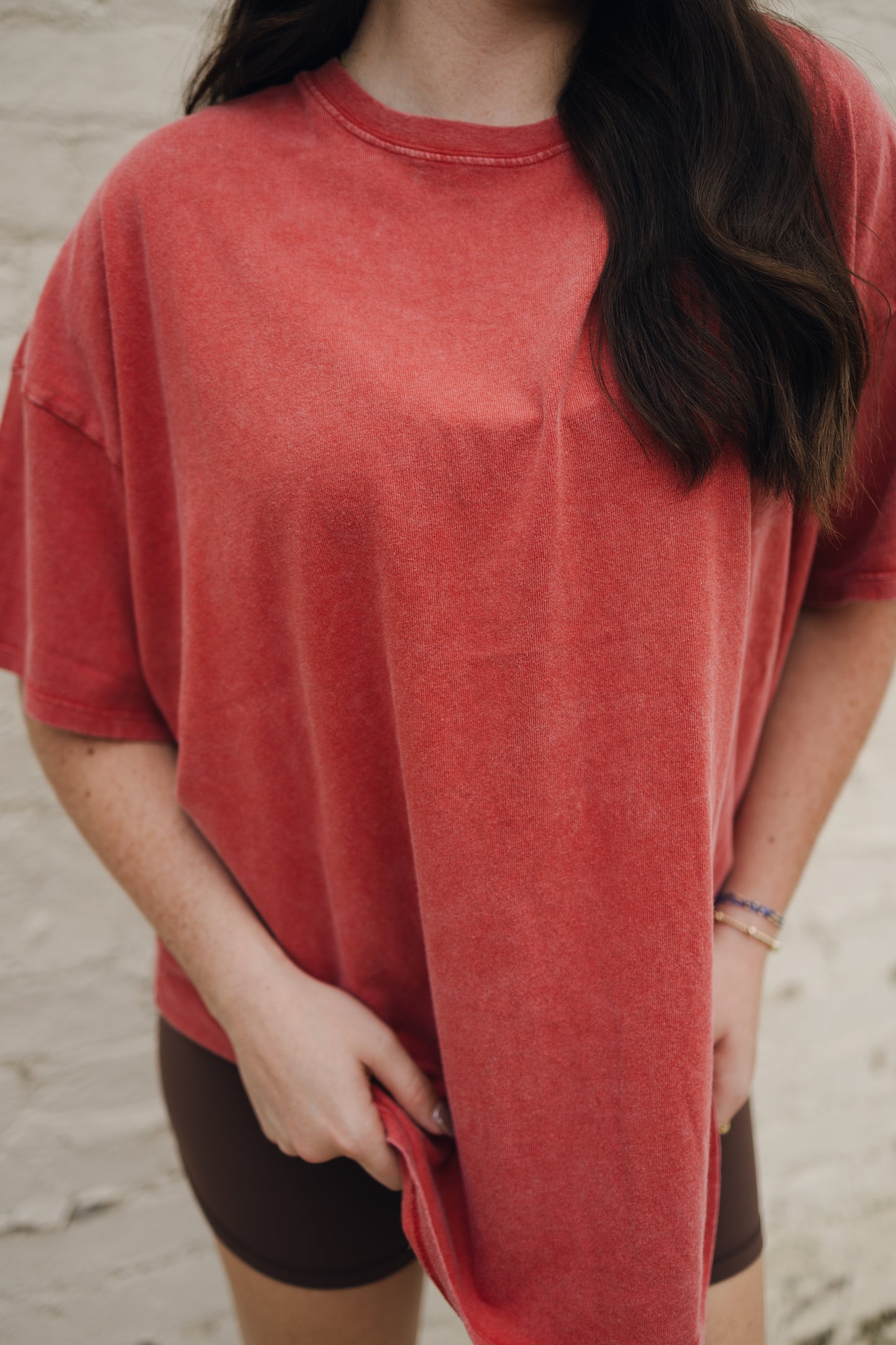 OVERSIZED DISTRESSED COTTON T-SHIRT