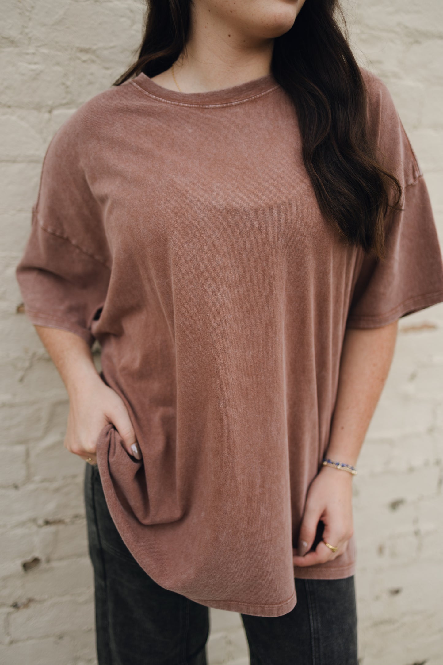 OVERSIZED DISTRESSED COTTON T-SHIRT