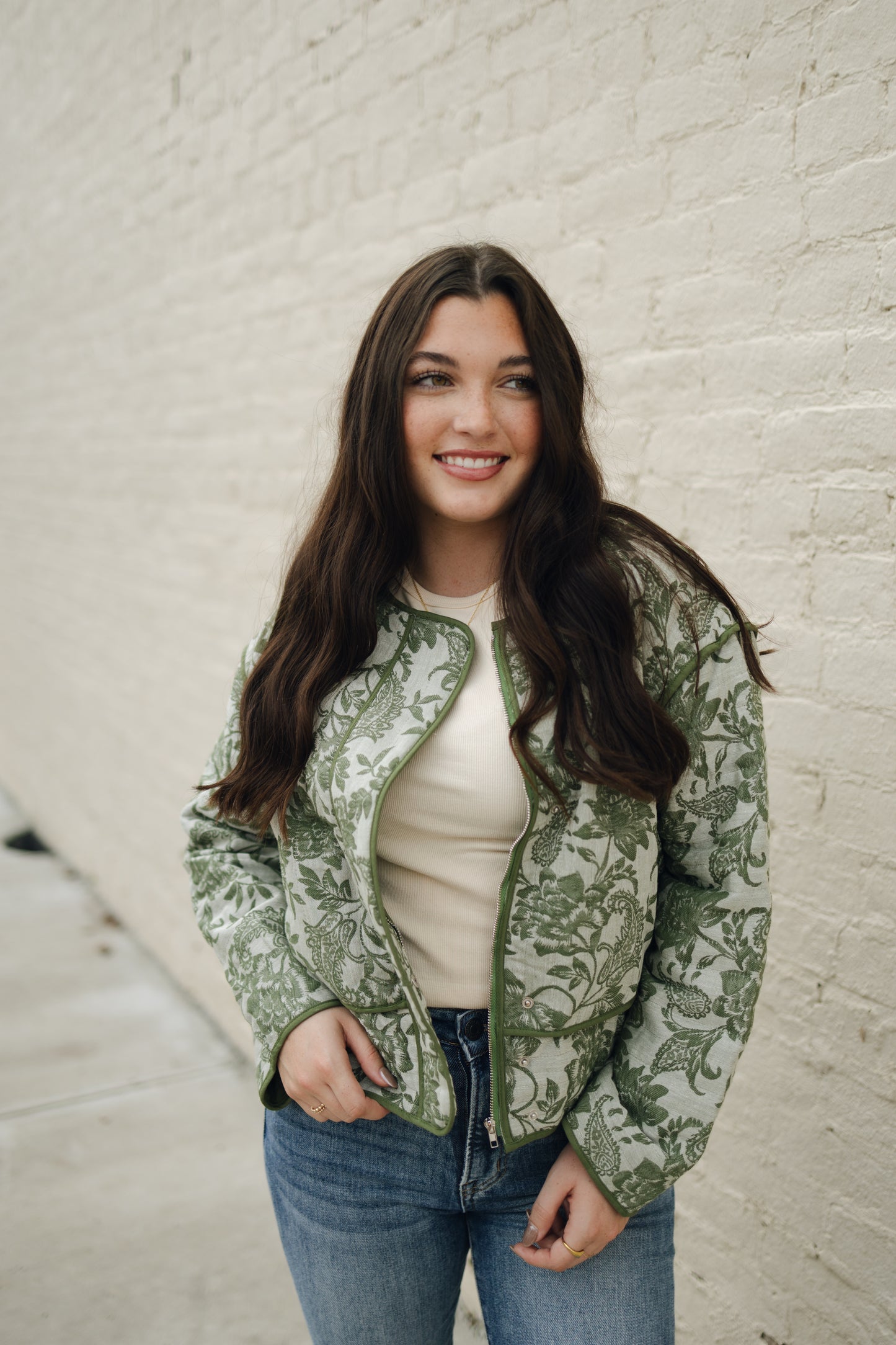 VINTAGE FLORAL PRINT PADDED JACKET