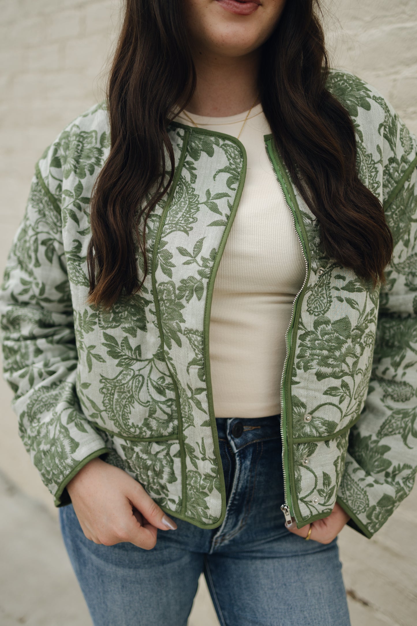 VINTAGE FLORAL PRINT PADDED JACKET