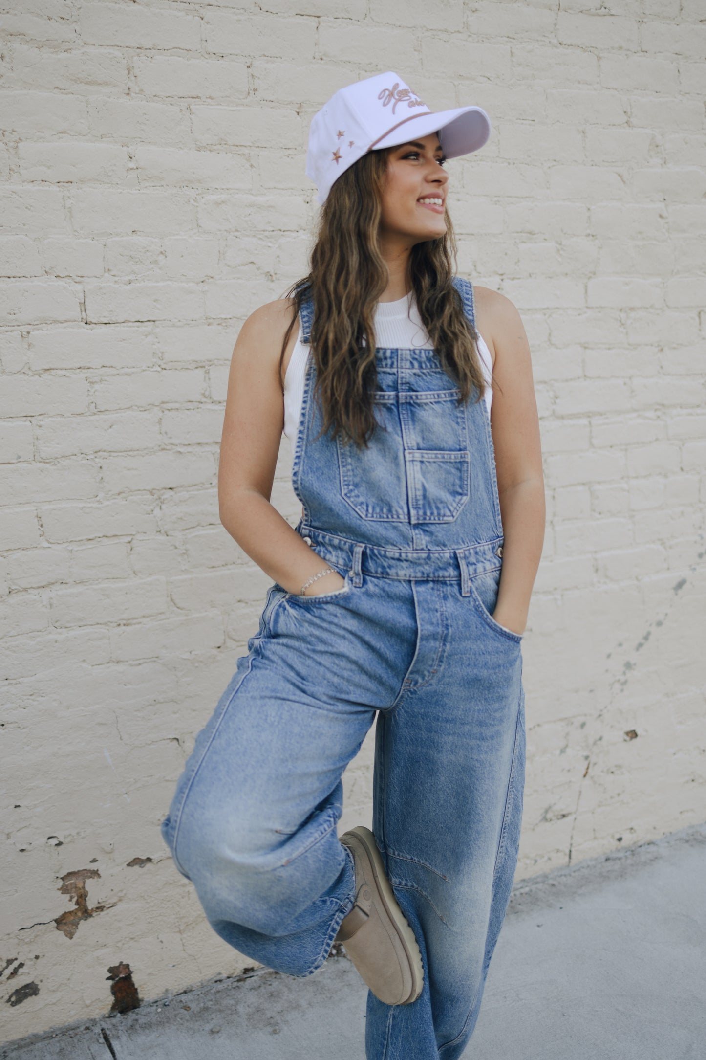 How Lucky Are We - White Vintage Hat